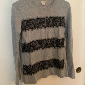 Jcrew Lace Appliqué Sweater